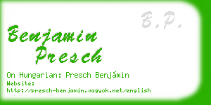 benjamin presch business card